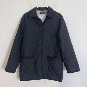 Salvatore ferragamo Quilted Black button down coat Jacket